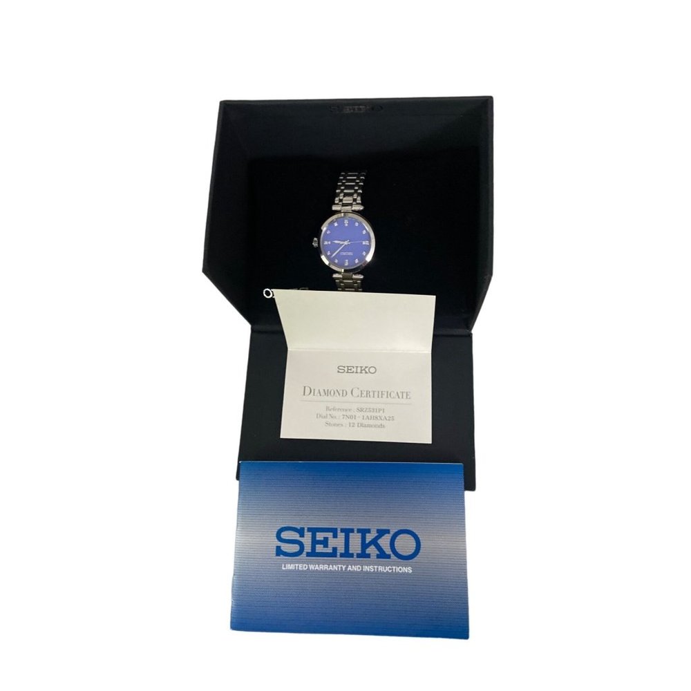 Seiko Quartz Diamond Blue Dial Ladies Watch SRZ531P1